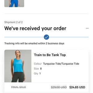 lululemon athletica Dark Green Tank Top